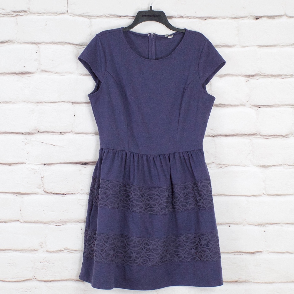 Lauren Conrad Purple Cotton Nylon Dress Size 14 - Picture 1 of 8